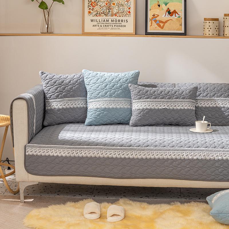 Комбинированный чехол для диванной подушки из чистого хлопка — фото 6