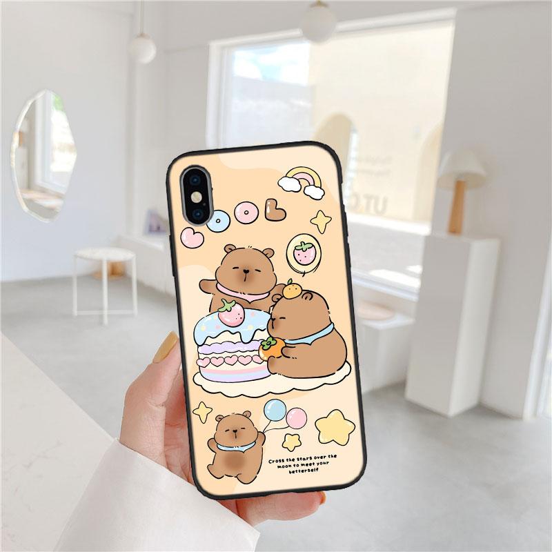 CJ24 Cartoon Capybara Cute Soft Shell Phone Case for Redmi Note 8 9 Pro Max 9S 9T 9C NFC 8T 8A 10A A4