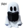 Halloween Spook Beeldje Lezend Figuurtje met Scharnierende Benen, 3D Geprint Zittend Beeldje, Wit Bureau Ornament voor Decoratie Spookachtige Decoratie