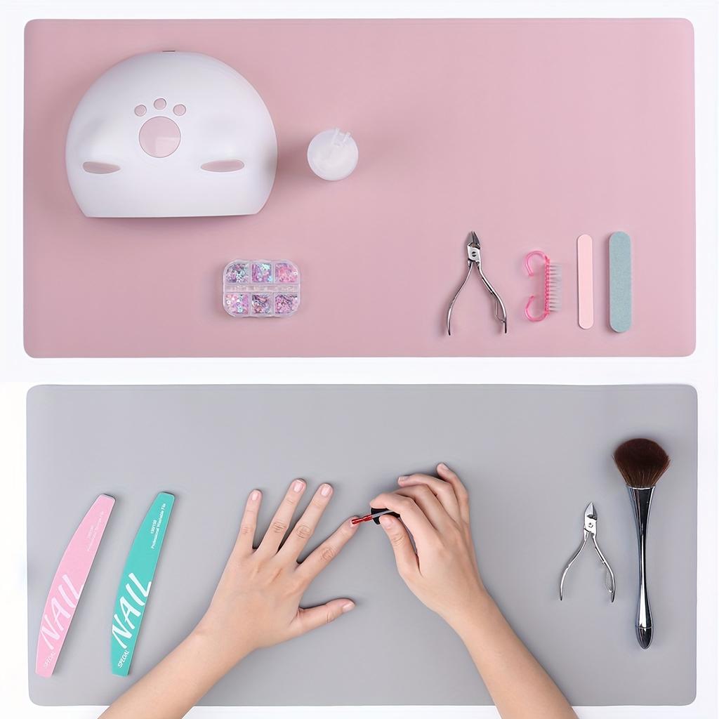 Foldable Leather Mouse Pad, Waterproof Desk Writing Mat, Large Manicure Pad, Multi-Purpose Desktop Protector for Home Nail Salon