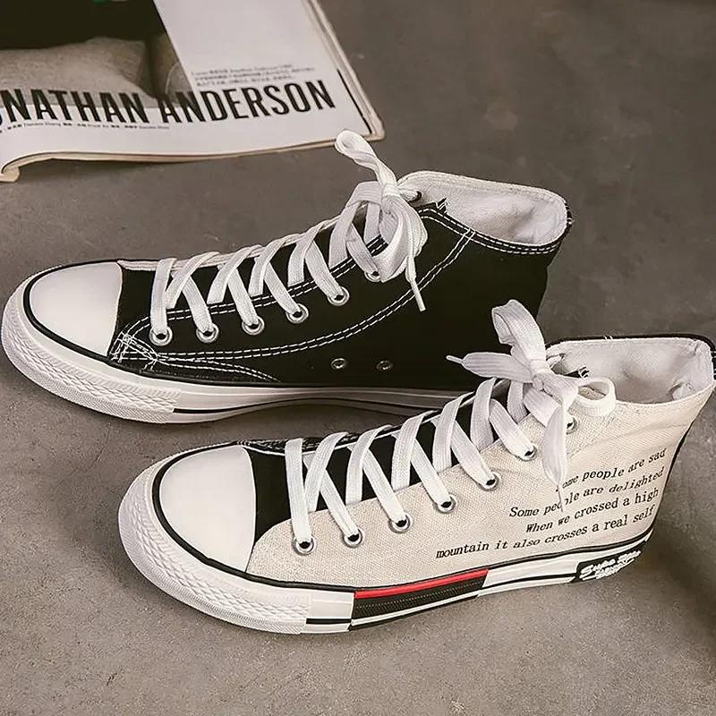 High Top Shoes Women Plus Size 270 Mm Designer Sneakers 2026 Fashion High Top Sneakers Autumn Women's Canvas Shoes