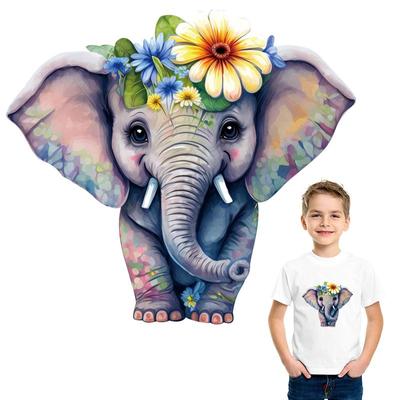 Elephant Sticker For Clothes Diy Craft Supplies T-Shirt Heat Press Appliqued Parches Ropa Diy Heat Transfer Thermal Patches