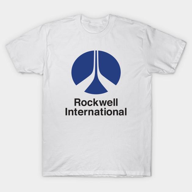 

Men Black Print T-shirt Rockwell International - Defunct Aerospace Company No-Cut Transfer Paper Print Cotton Tshirt S белый