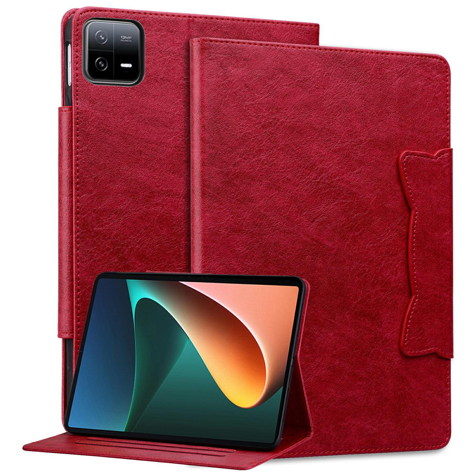 

For Xiaomi Pad 7 Case Cat Buckle Closure Leather Protective Stand Cover D