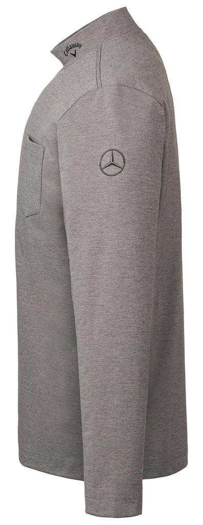 Mercedes-Benz Collection Genuine Callaway Long Sleeve Mock Neck Shirt, Gray, Size L