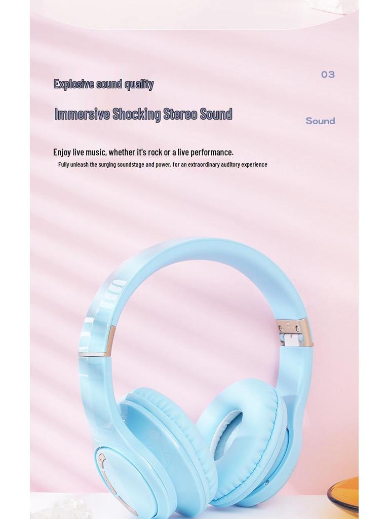 Foldable Wireless Gaming Headset with Long Battery Life