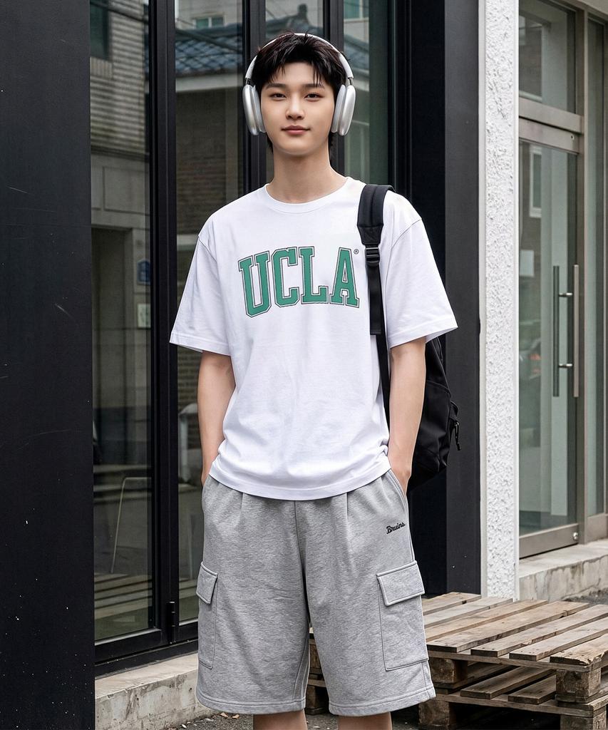 UCLA Unisex Ucla Double Line Arch Logo T-Shirt (3 Colors) (Uc6Sta1)