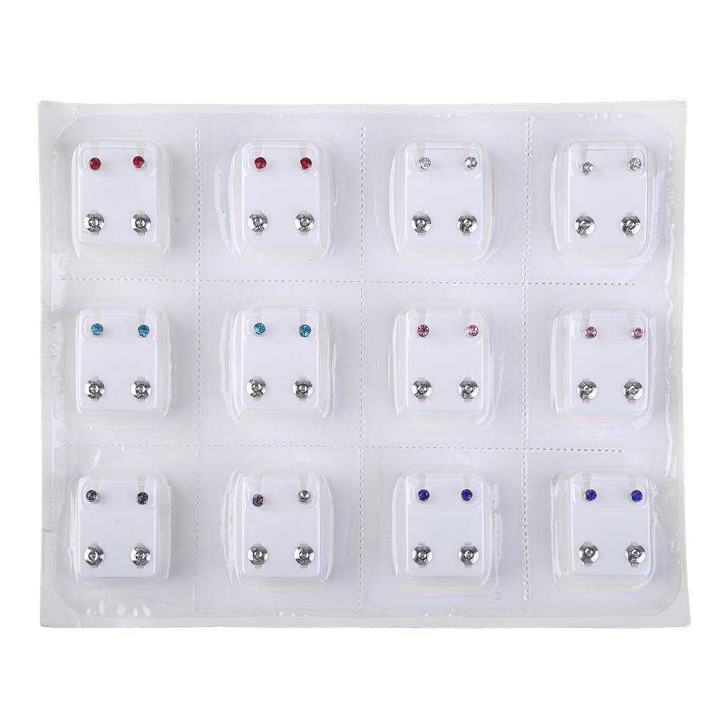 Hypoallergenic Surgical Stainless Steel 3/5mm Cubic Zirconia Jewelry Earrings