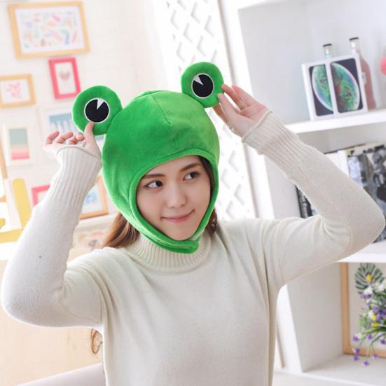 Unisex Tekening Kikkers Ontwerp Pluche Hoofddeksel Hoed Cosplay Fotografie Rekwisieten Benodigdheden