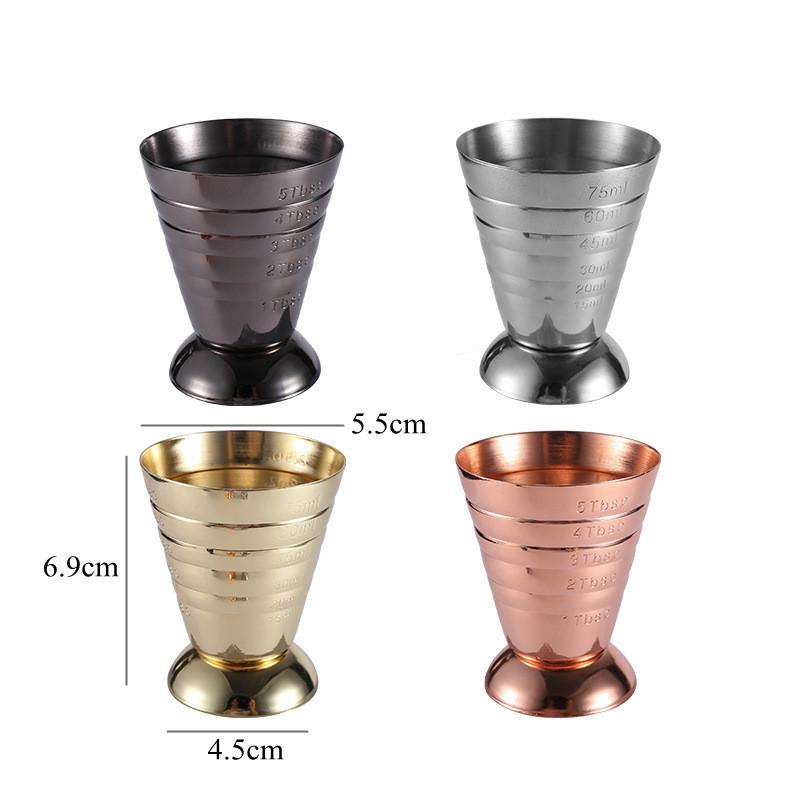 75 ml 304 stal nierdzewna koktajlowy jigger barmański magiczny miarka uncjowa mikser do napojów impreza barmańska akcesoria barmańskie