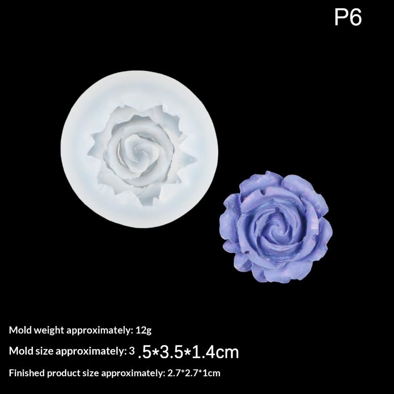 3D Rose Flower Silicone Candle Mold Handmade Soap Making Epoxy Gypsum Form Artware Diy Chocolate Ice Cake Bakware