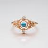Exquisite Moonstone Ring Pair, Women'S Accessories, Copper-Plated Rose Gold Zircon Party Ring.