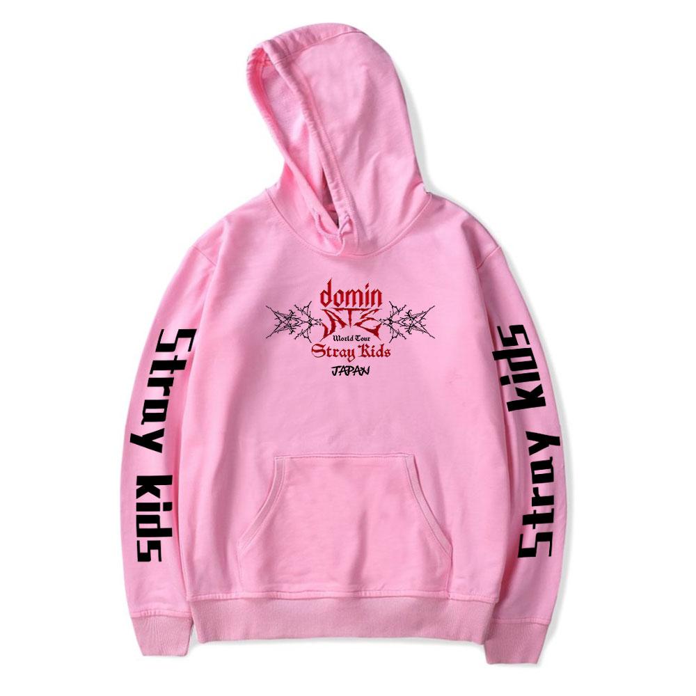 

Новая мода для поклонников Stray Kids Kpop Printed Sweatshirt Outdoor Sport Cosplay Pullovers Hoodie Cosplay Costume S розовый