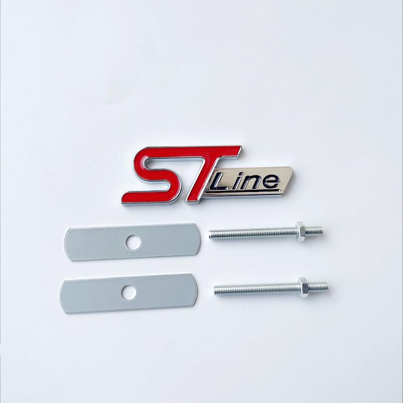 3D kovové logo ST Line emblém mřížky odznak kufru auta pro Ford Edge Puma Kuga Mondeo Fiesta Ecosport Focus ST Samolepka Příslušenství