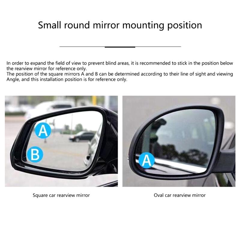 Blind Spots Auxiliary Mirrors Round Glass Frameless Convex General  Fit Car Safety Mirror Simple Use for Car SUV Truck
