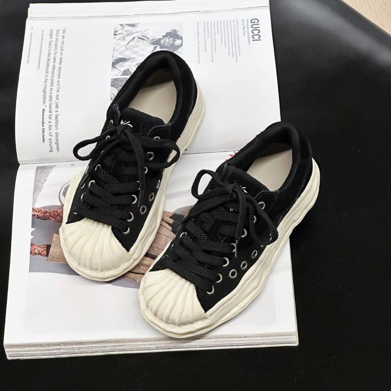Niche design shell head dissolving shoes heightening platform versatile canvas shoes summer couple senior sense casual board shoes
