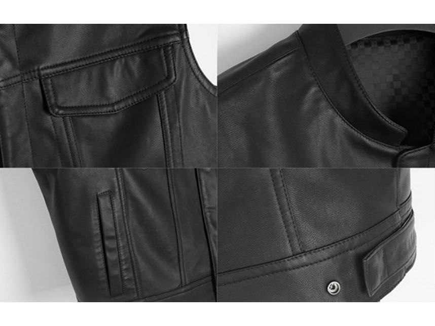 Enastående Motorcykel Casual Läderväst med Dragkedja & Knapp