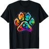 Dog Paw Print Cute Dog Lover Colorful Men Women Kids T-Shirt