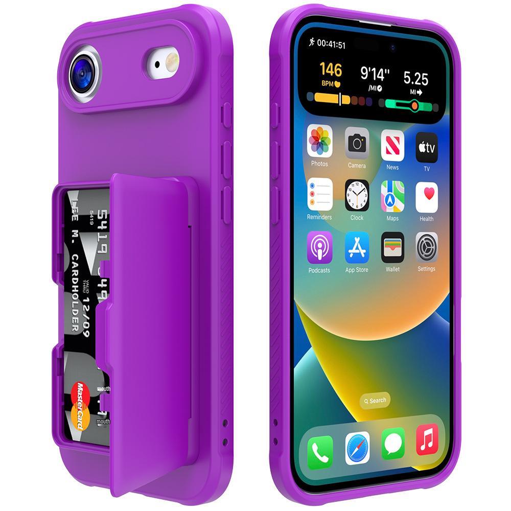 Apple 17 Pro Max Anti-Drop Mirror Stand Case with Side-Opening Card Holder