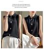 Women's Wool Knit Lapel Collar Sleeveless Base Layer Vest