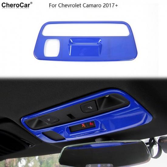 For 2017- Chevrolet Camaro Roof Reading Light Lamp Panel Cover Trim Blue ABS