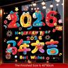 Static Electricity 2026 New Year Window Stickers Colorful Self Adhesive Horse Year Stickers Large Size Cartoon Horse