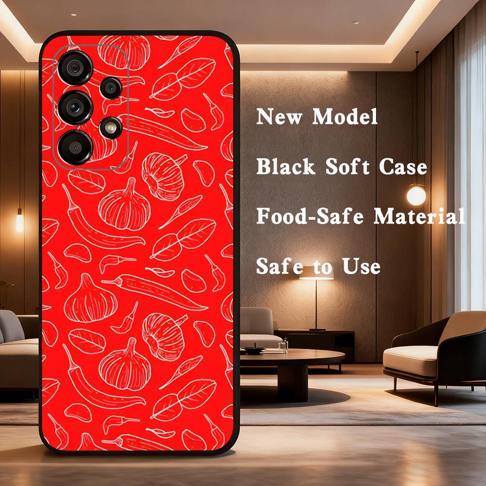 

Chili Red For Samsung Galaxy A73,31,Note,72,41,8,9,52,J7,22,71,53,32,Soft Black Silicone Cover Case SamsungA22 5G