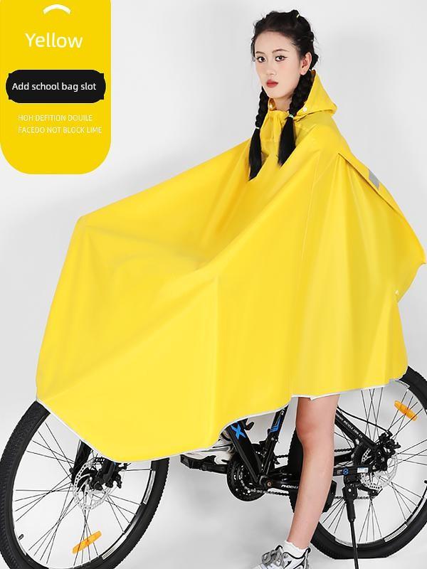 Bicycle Raincoat for Junior High School Students Single Mountain Bike for School Rainstorm Prevention Men and Women Riding Outer Wear Poncho