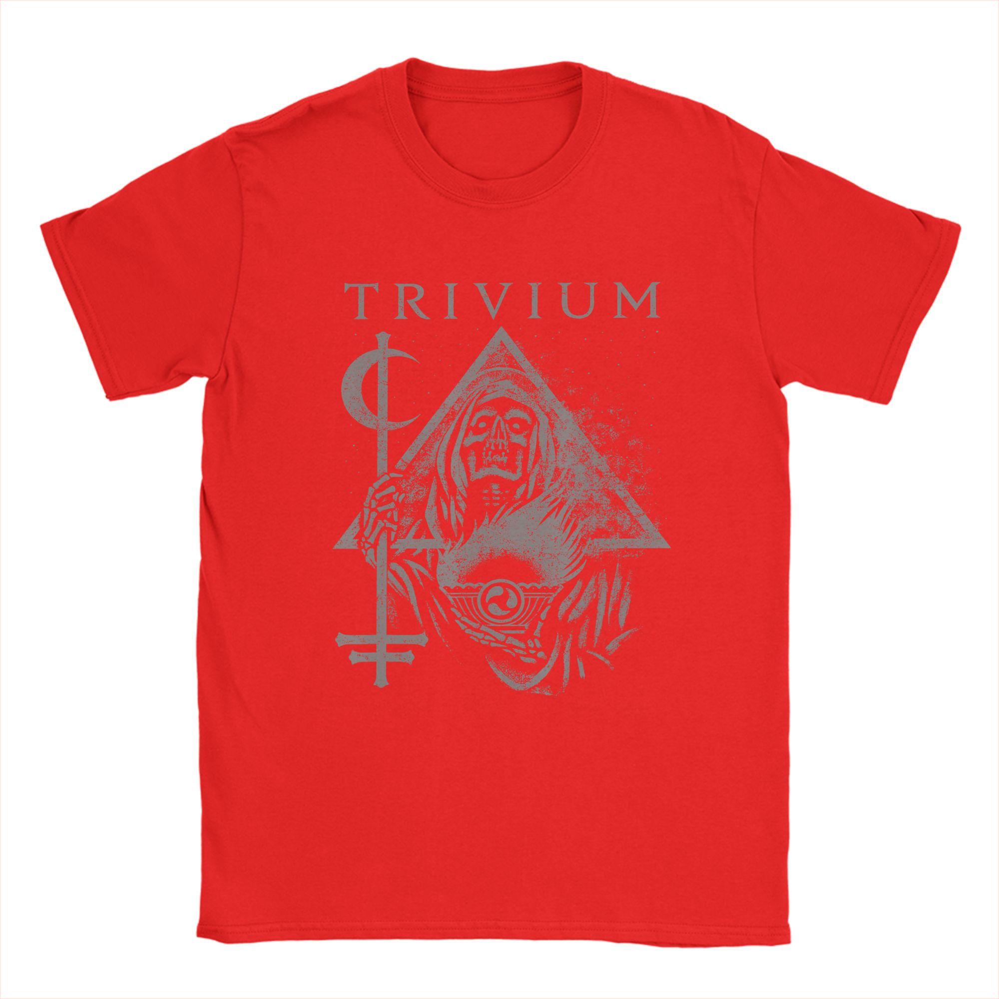 

Trivium Reaper Triangle T Shirts for Men 100 Cotton Humorous TShirt Crew Neck Tees Short Sleeve Clothes 6XL S