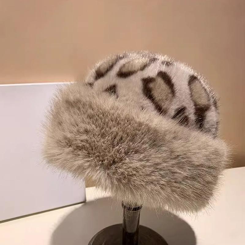 

1 шт. Шапка из искусственной норки для похудения лица, теплая женская монгольская зимняя шапка, шапка из шерстяной смеси, утолщенная шапка-ушанка, зимняя A света кофе