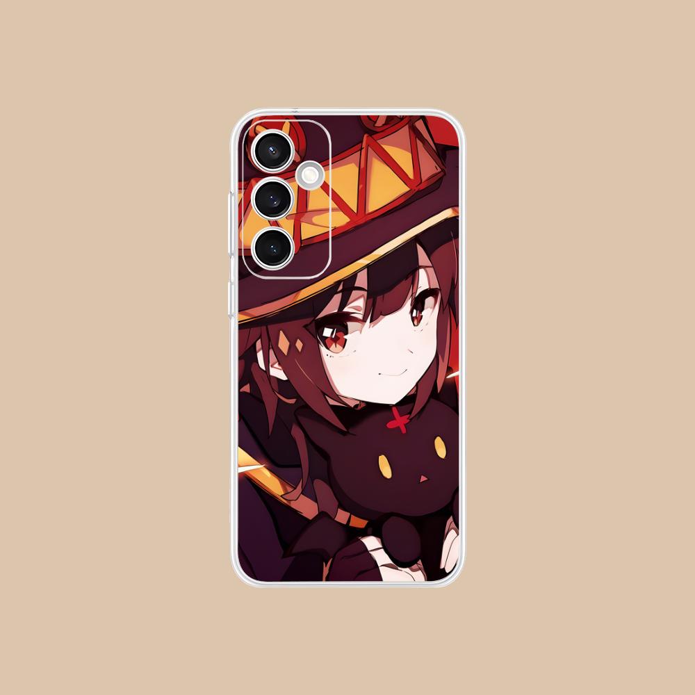 Konosuba Megumin Mobile Phone Case for Samsung Galaxy S25 S24 S23 S22 S21Plus FE Ultra Clear Colour Protective Pretty Luxury Galaxy S23+