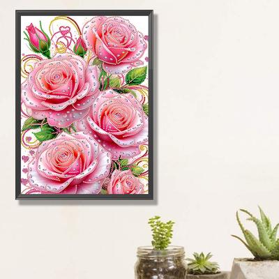 5D DIY Partial Special Shaped Drill Diamond Painting Kit Flower Home Decoration