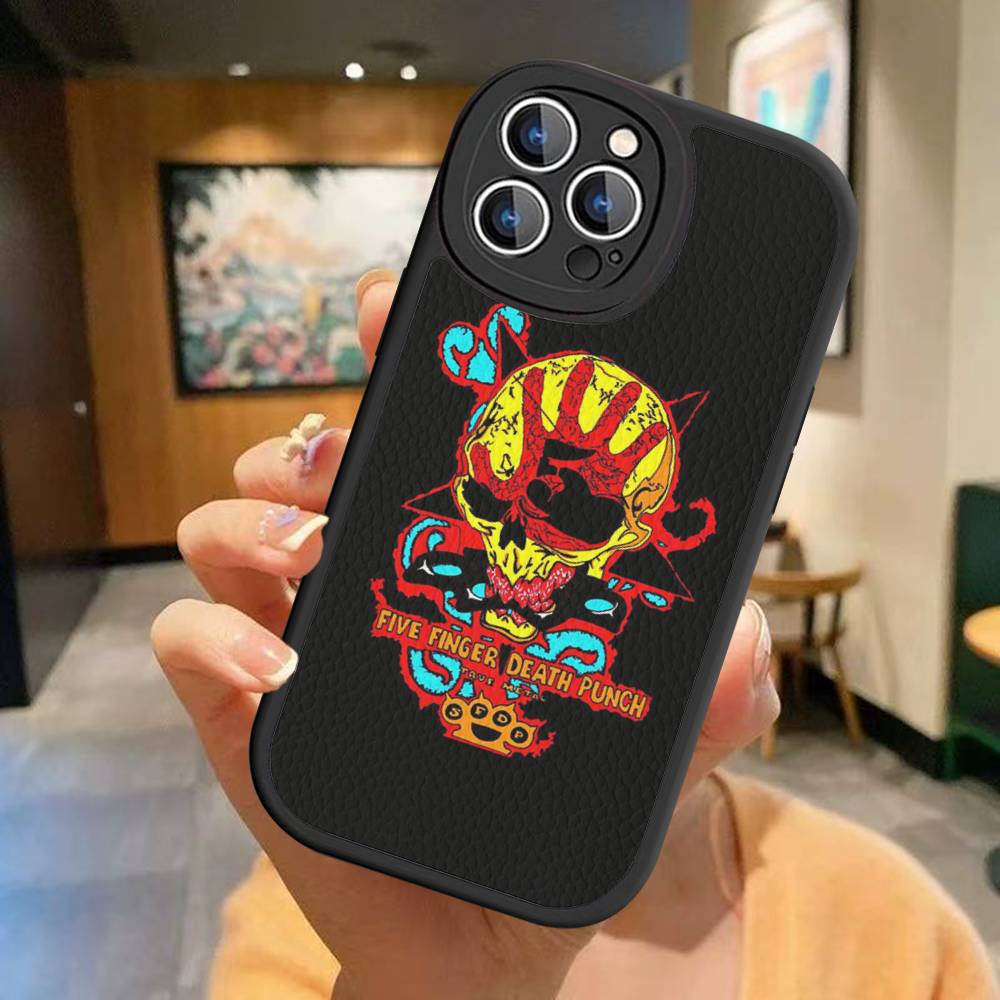 Popular Band F-Five Finger Death Punch For IPhone 16 15 14 13 12 11 Pro Max Plus Shockproof Leather Soft Phone Cover
