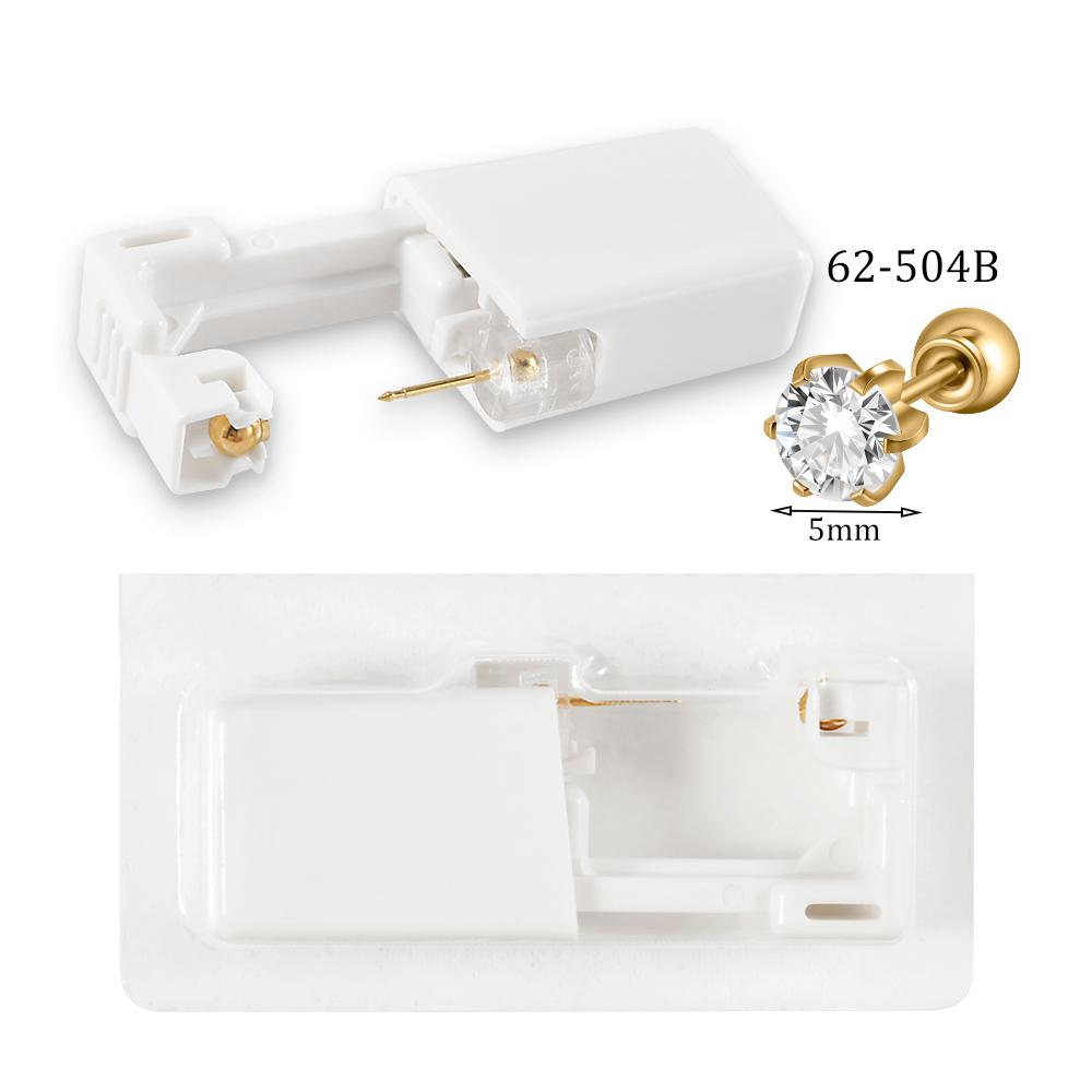 Easy To Use 24K Gold Plated Different Crystal Safe Ball Ear Piercing Gun Kit Disposable Disinfect Earring Piercer Machine Studs