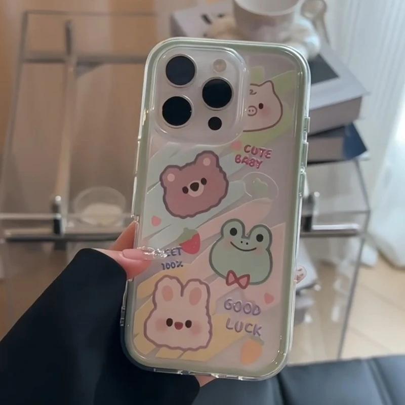 Graffiti Four Animal Avatars Suitable for Apple 17 Pro Mobile Phone Case iPhone16 Two-in-one 15 Color Edge 13/14
