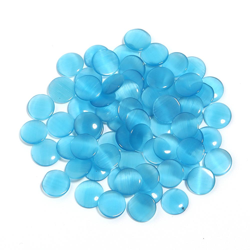 

10-30pcs Cat Eye Cabochon Beads Natural Stone Beads Round Flat Back Spacer Stone Beads For Jewelry Making DIY Bracelet Necklace 6mm 30pcs синий