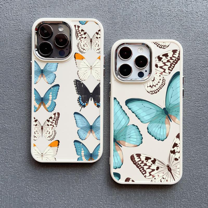 Silikon-Handyhülle für iPhone 16 Pro Max 15 14 Pro Max Plus 13 12 Mini 11 Pro Max XR XS X Neue Mode Elegante Schmetterlings-Abdeckungen
