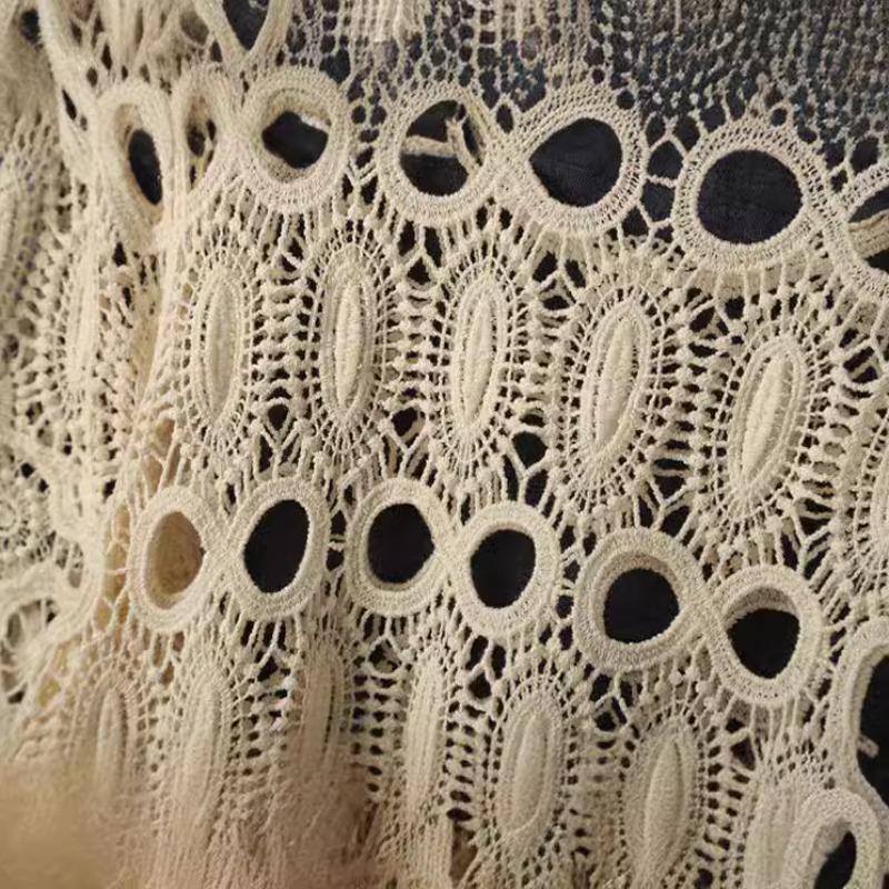 Summer Loose Hollow Blouse, Thin Short-sleeved Sling, Knitted Lace Blouse