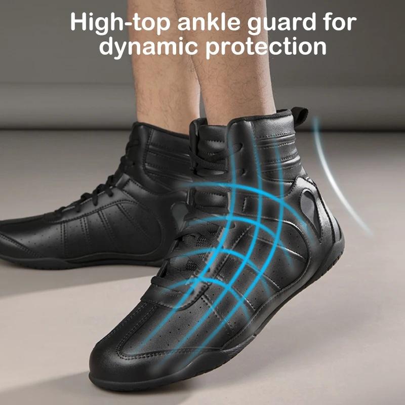 Men Boxing Shoes Professional Combat Non-Slip Wrestling Shoes Wear Resistant Boxing Training Boots Men's Women's Wrestling Shoes