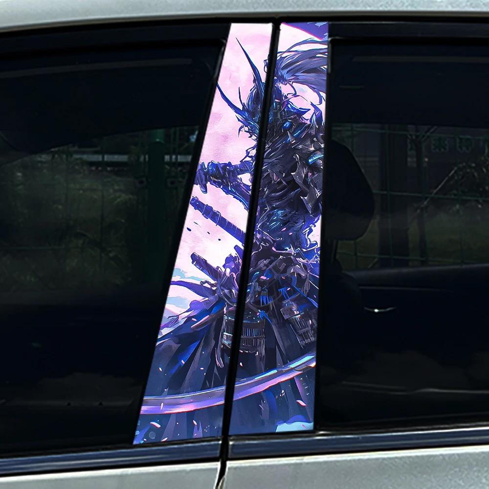 1pc/2pcs JDM Ninja Car Stickers Car B-pillar Vinyl Decals Waterproof Auto Center Pillar Sticker Cover Scratches Vehicle Decor
