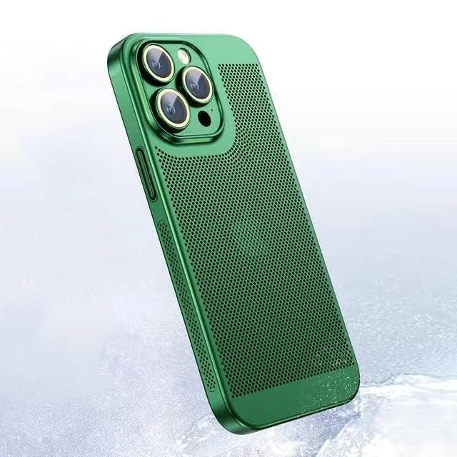Plating Mesh Cooling Heat Dissipation Case for iPhone 15 14 13 12 11 15 Pro Max 14 Plus Ultra Thin Breathable Hard Cover
