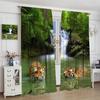 Forest Waterfall Landscape Window Curtains Animals Tigers Woodland Natural Drapes Living Room Curtain With Light Blocking Polyester Perfect For Great