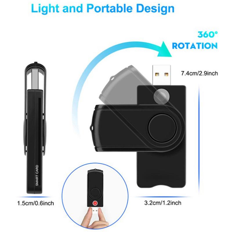 Uthai X02 Usb Sim Smart Card Reader For Bank Card Cac Id Sim Sd Tf/Micro Sd