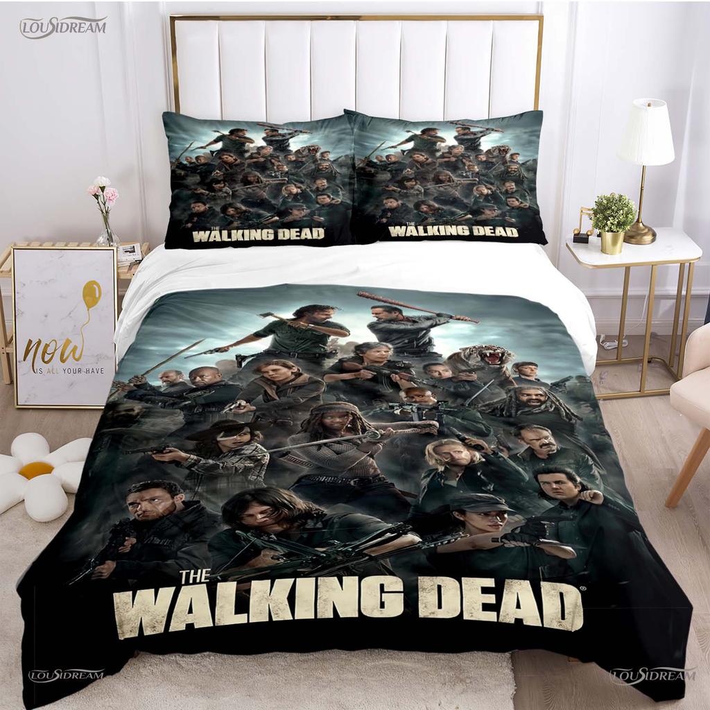 Walking Dead Filmmönster Alla Säsonger Påslakan Sängkläder Lyxigt Mjukt Täckeöverdrag och Kuddfodral Enkel/Dubbel/Queen/King