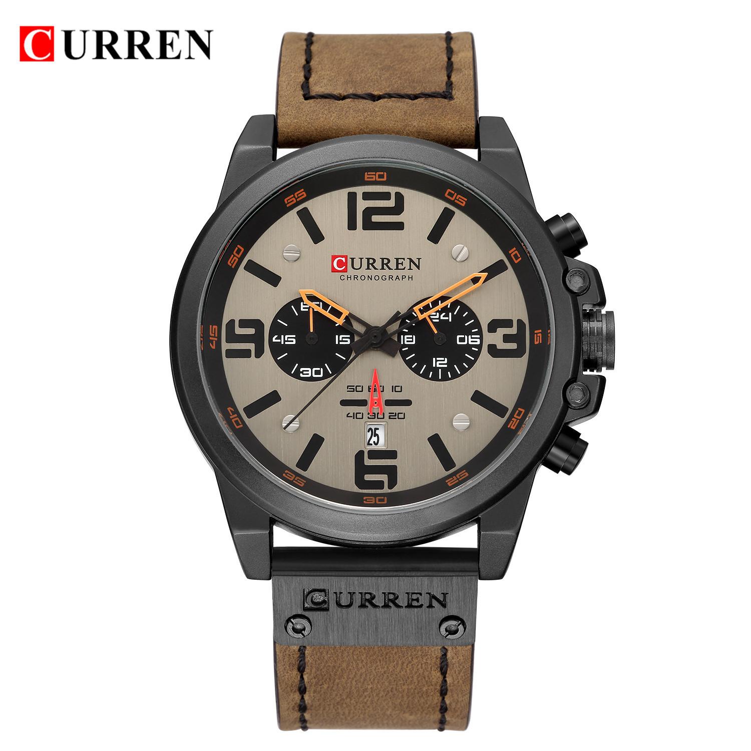 

CURREN/CARRIEN 8314 Men s Business Belt Watch, Waterproof Calendar Casual Quartz Six-Pin Watch