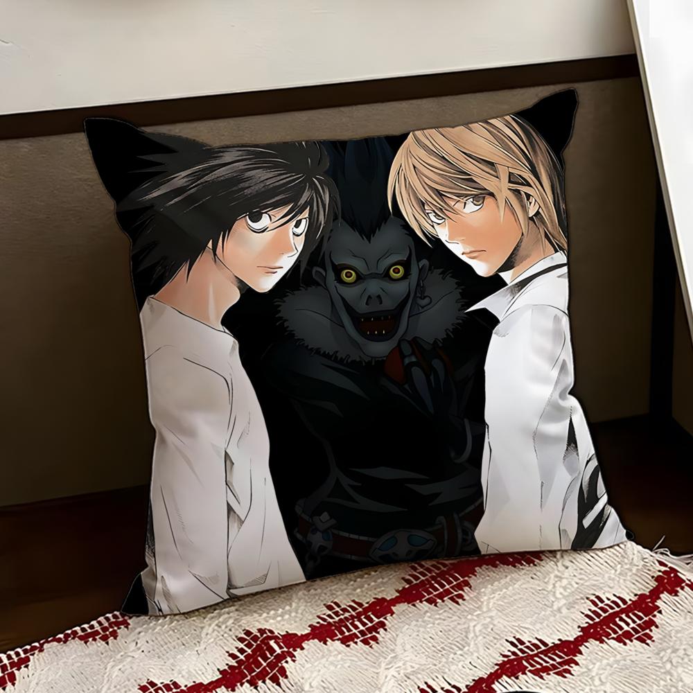Anime DDeath NNote Cushion Cover Reversible Soft Durable Pillow Cover Home Car MultiScene Use for Daily Comfort