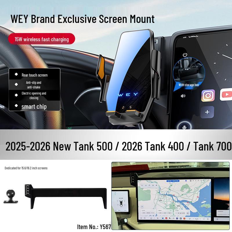 Tank 500 Mobile Phone Holder: Wireless Charger for 26 Models (400hi4t/300/700)