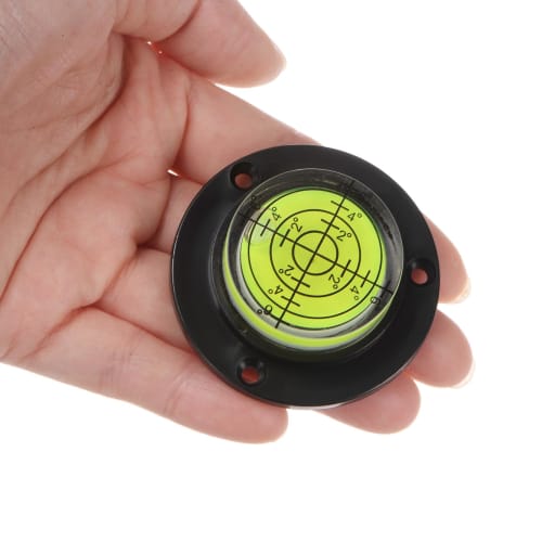 uxcell High-Precision Horizontal Bubble Level, 16.5x49mm Round Bull Eye Level, Measuring Layout Tool, RV TV Picture Frame Hanger, Black/Green