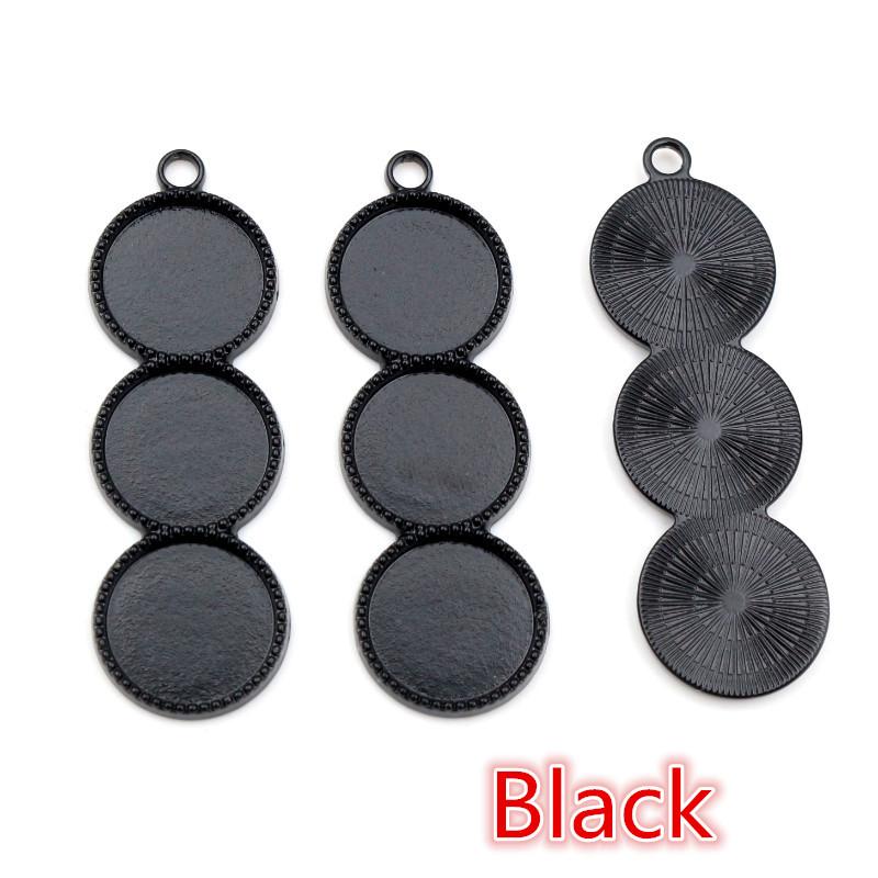 10pcs 12mm Inner Size Three Cameo Cabochon Blank Base Setting Pendant Bezel Trays DIY Necklace Pendant Jewelry Findings