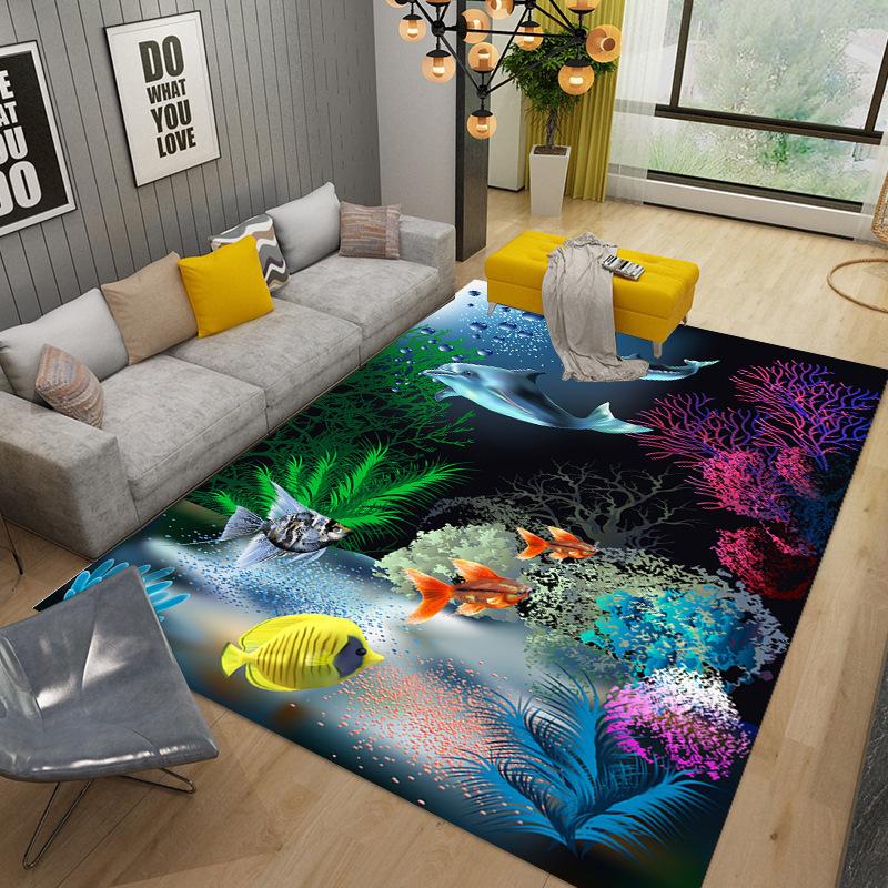 Tappeto antiscivolo con stelle marine, conchiglie e sabbia per soggiorno, camera da letto, divano e area giochi per bambini.